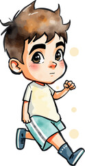 Cute footballer cartoon vector illustration.