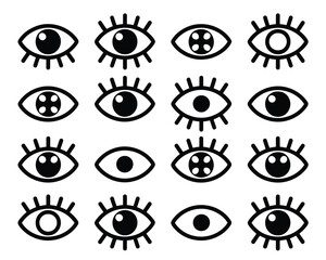 Sacred Eyes Collection – Bold Line Art of Abstract Eyes in Symmetry