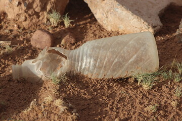 Plastic bottle lying on the ground