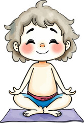 Cute yogi cartoon vector illustration.