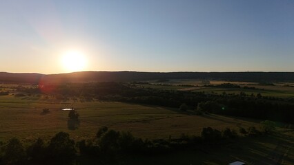 sunset over the river