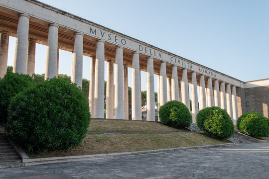 Museum of Roman Civilization, in the EUR district, Rome, Italy.