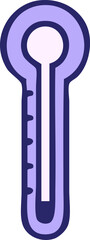 cute cartoon of a glass thermometer in bright neon color