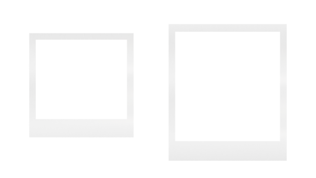 Analog Instant Photo Frames - Dual Vintage PNG on Transparent Background