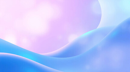 Blue 3D scene with abstract background consisting of intertwined, smooth lines and ribbons, abstract blue and light blue background