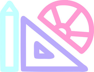 math equipment symbol icon in bright neon color