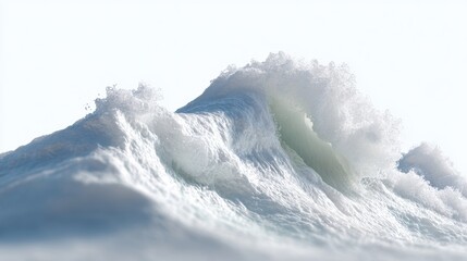 A stylized white wave cresting, isolated on a pure white background. Ocean, motion, cleanliness.