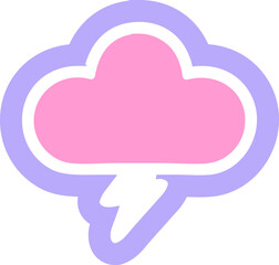 storm cloud symbol icon in bright neon color