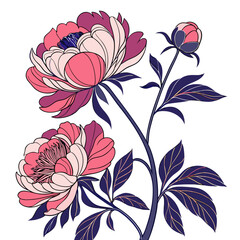 seamless pattern with peony