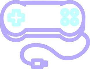 console game controller symbol icon in bright neon color