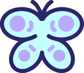 simple cute butterfly in bright neon color