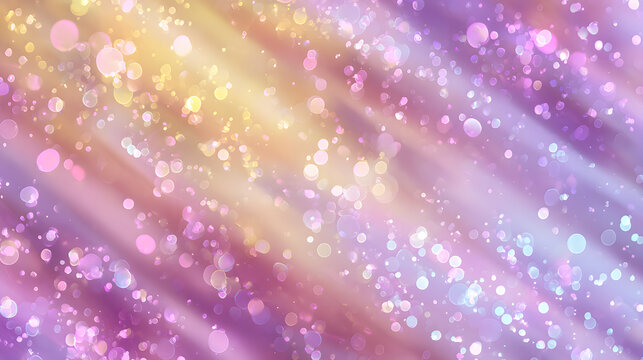 Soft glittering fairy realm background with whimsical haze and gentle rose gold and lavender sparkles scattered in a dreamy futuristic ambiance with an uplifting and serene tone