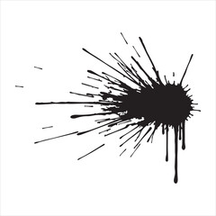 Monochrome Expressionism Bold Ink Splatter Design Vector Graphic Element for Grunge Effects and Artistic Visuals in Black and White