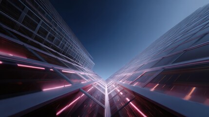 Abstract geometric patterns forming a futuristic city grid, conceptual architecture. Digital, modern.