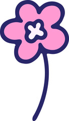 simple flower design in bright neon color