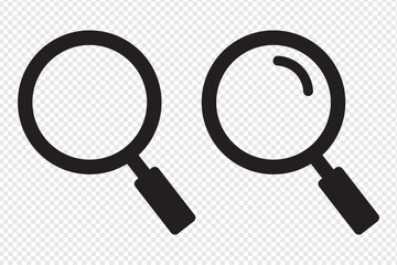 Search symbol icon vector design. Search icon set. Magnifying sign, loupe icon style isolated on transparent background. Vector illustration.