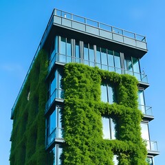 modern building with green windows