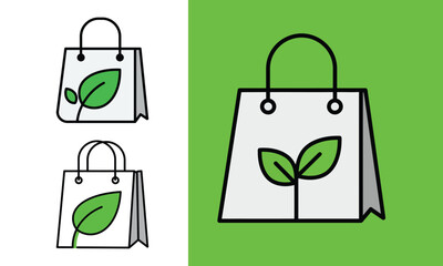 Eco Shopping Bag Line Icon