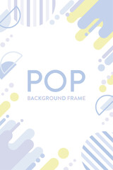 お洒落かわいい、ポップな背景素材 ( フレーム　見出し　タイトル　メンフィス　セール　チラシ )