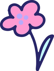 simple flower design in bright neon color