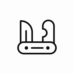 folded knife icon sign vector