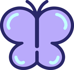 simple cute butterfly in bright neon color