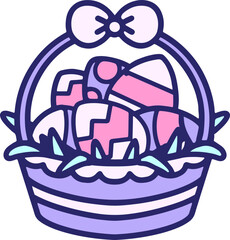 easter basket in bright neon color