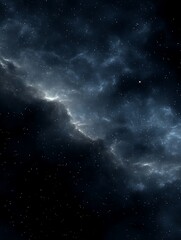 Naklejka premium Ultra realistic black space with faint sparse stars and soft gradients