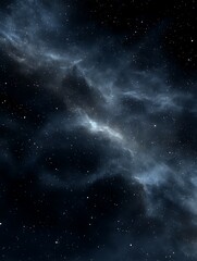 Naklejka premium Ultra realistic black space with faint sparse stars and soft gradients