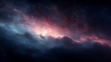 Fototapeta premium Dark galaxy background with stars and deep cosmic tones.