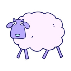 cartoon sheep in bright neon color