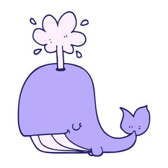 cartoon whale in bright neon color