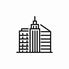 city skyscrapers icon sign vector