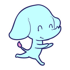 cute cartoon elephant in bright neon color