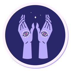 palm reading sign in bright neon color