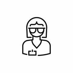 female employee icon sign vector