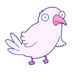 cartoon bird in bright neon color
