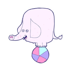 cartoon circus elephant in bright neon color