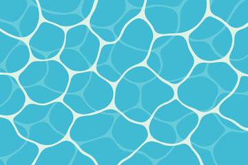 Swimming Pool Water Surface Pattern. Abstract Blue Mosaic. Sunlight Reflection. Summer Pool Tiles. Aqua Texture. Clean Fresh Water. Seamless Vector Background. Relaxation Concept. Vacation Resort.