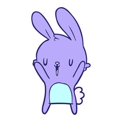 cute cartoon rabbit in bright neon color