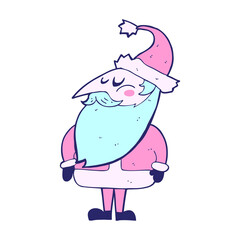 cartoon santa claus in bright neon color