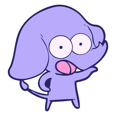 Obraz premium cute cartoon elephant in bright neon color