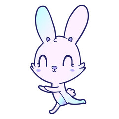 cute cartoon rabbit in bright neon color