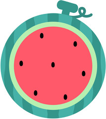 수박 단면 여름 과일 수박 가랜드 일러스트