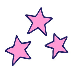 Obraz premium cartoon stars in bright neon color