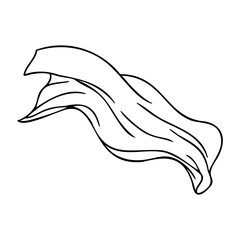 Obraz premium Abstract wavy line art design with flowing curves. Vector hand-drawn doodle illustration