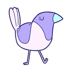 cartoon bird in bright neon color