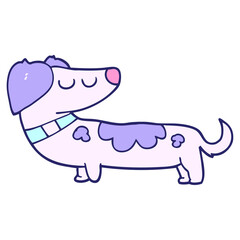cartoon dog in bright neon color