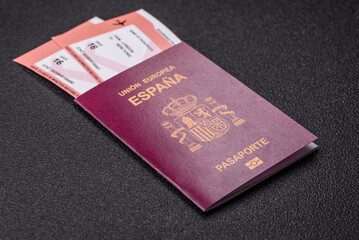 Spain passport for travelling, flying and doing business. Spanish document, id