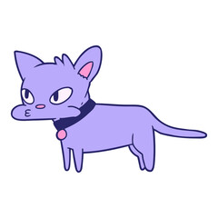 cartoon cat in bright neon color
